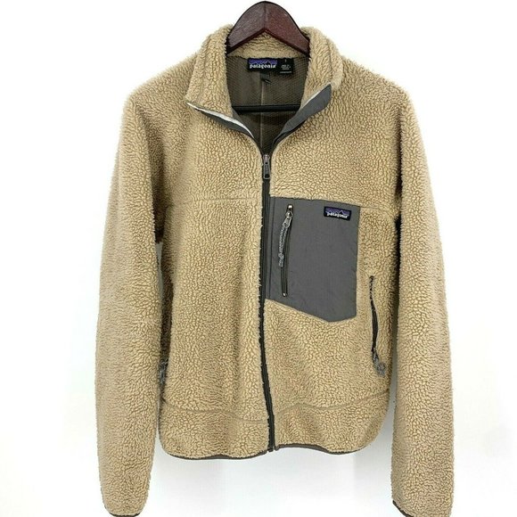 Vintage Patagonia Retro-X Deep Pile Fleece Jacket Oatmeal Gray